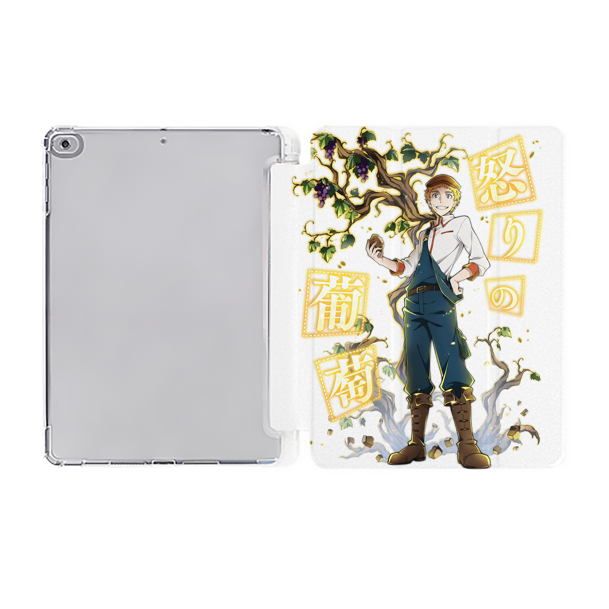 （画像用） 文豪ストレイドッグス Bungo Stray Dogs IPad ケース ペン収納付き 三つ折りスタンド PUレザー×シリコン 対応機種9.5/10.5/10.9インチ